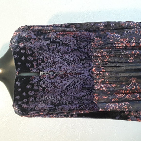 Free people velvet cut away mini dress size large - Picture 3 of 3